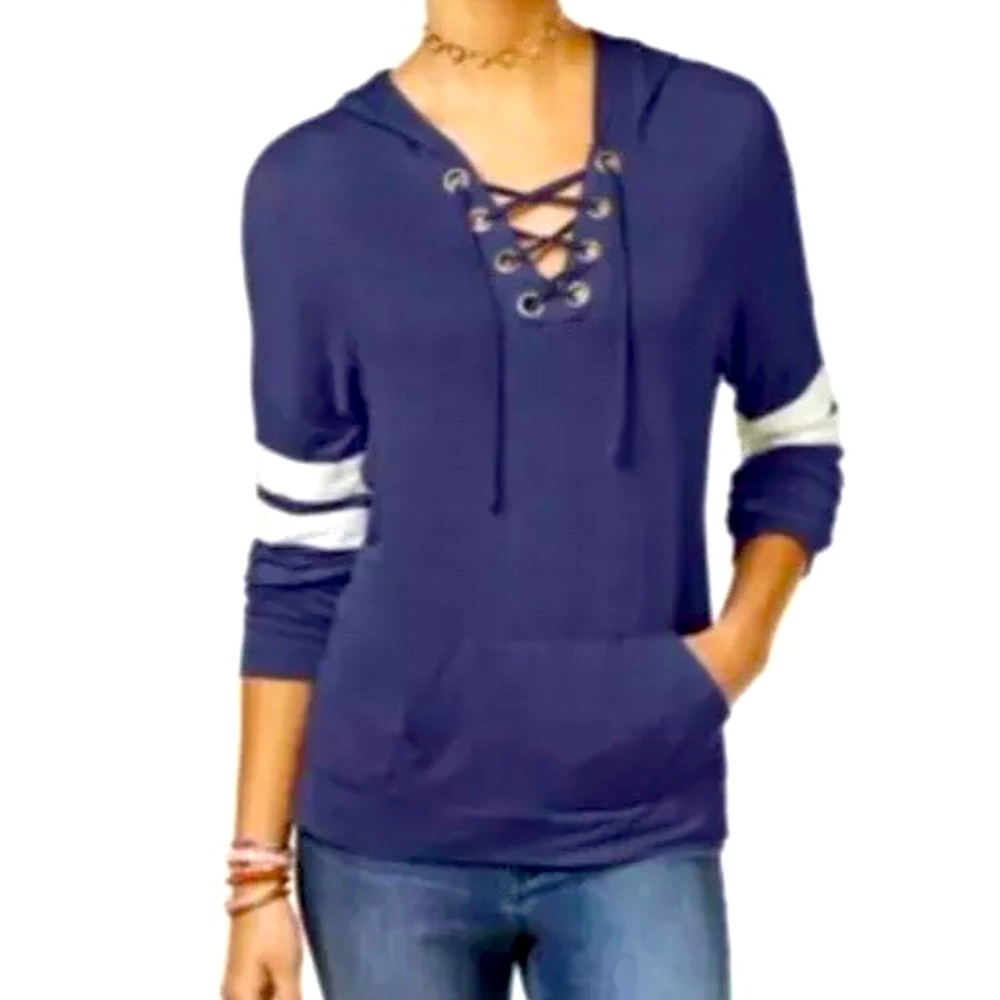 Hippie Rose (Brand New) Juniors' Lace-Up Hoodie Size M